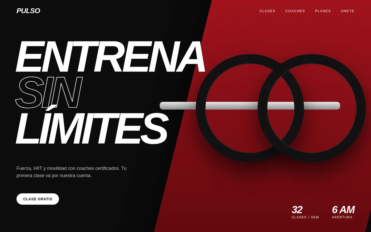 Concepto de sitio web para un gimnasio