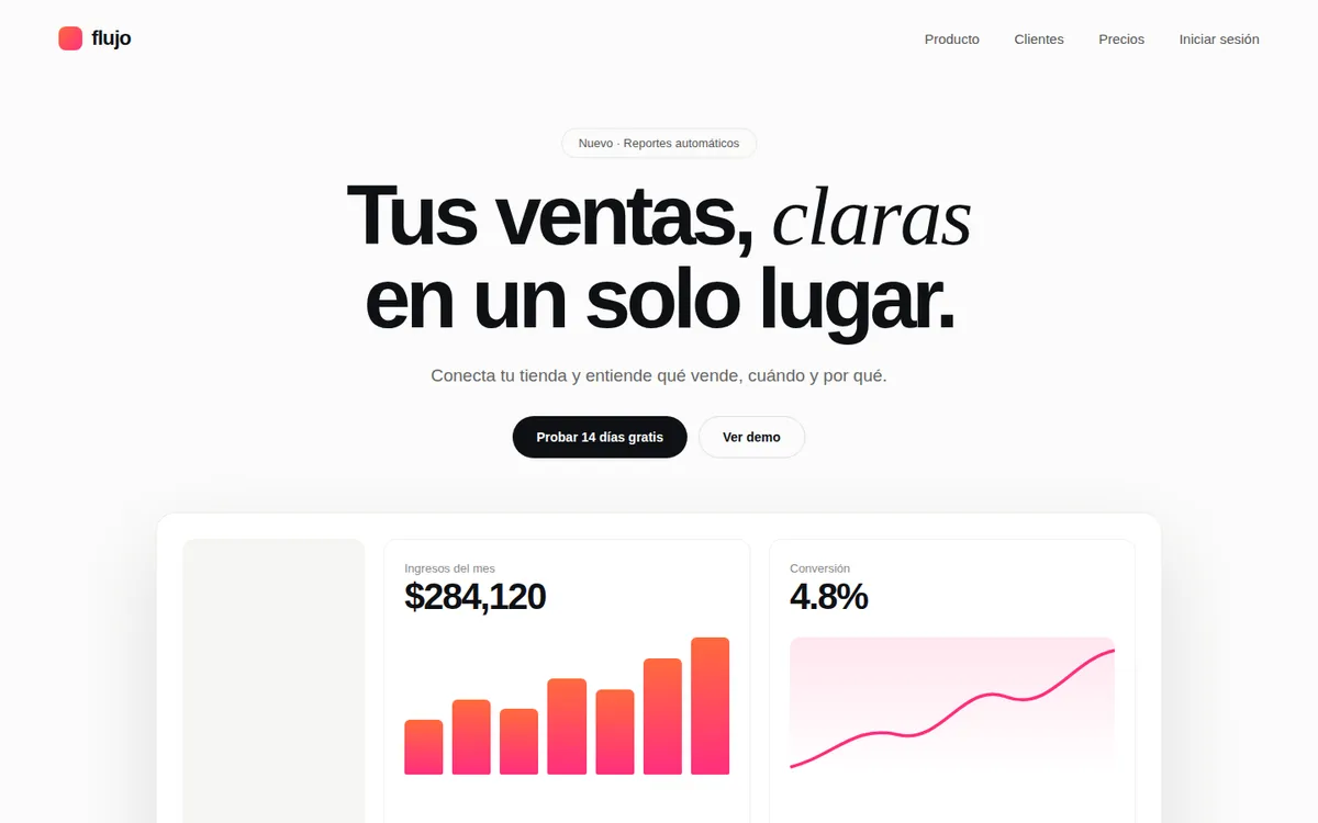 Concepto de landing page para un producto digital
