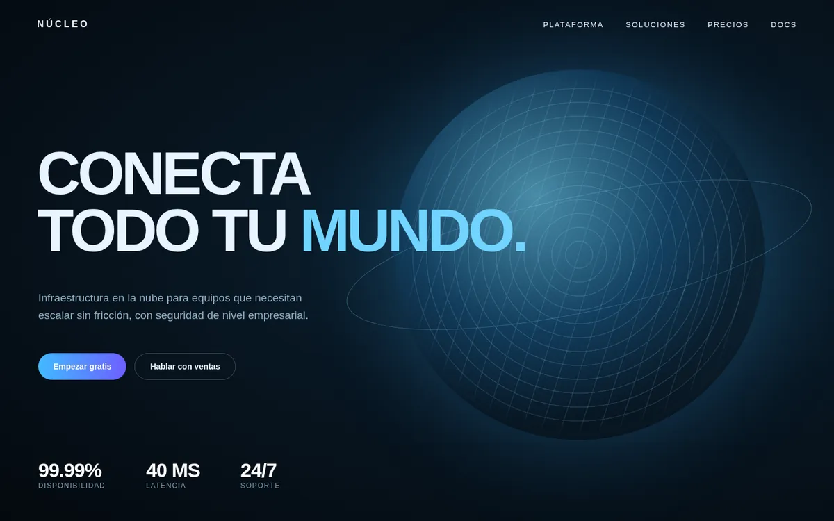 Concepto de sitio web para una empresa de tecnología