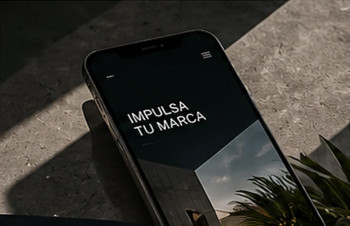 Celular mostrando una landing page